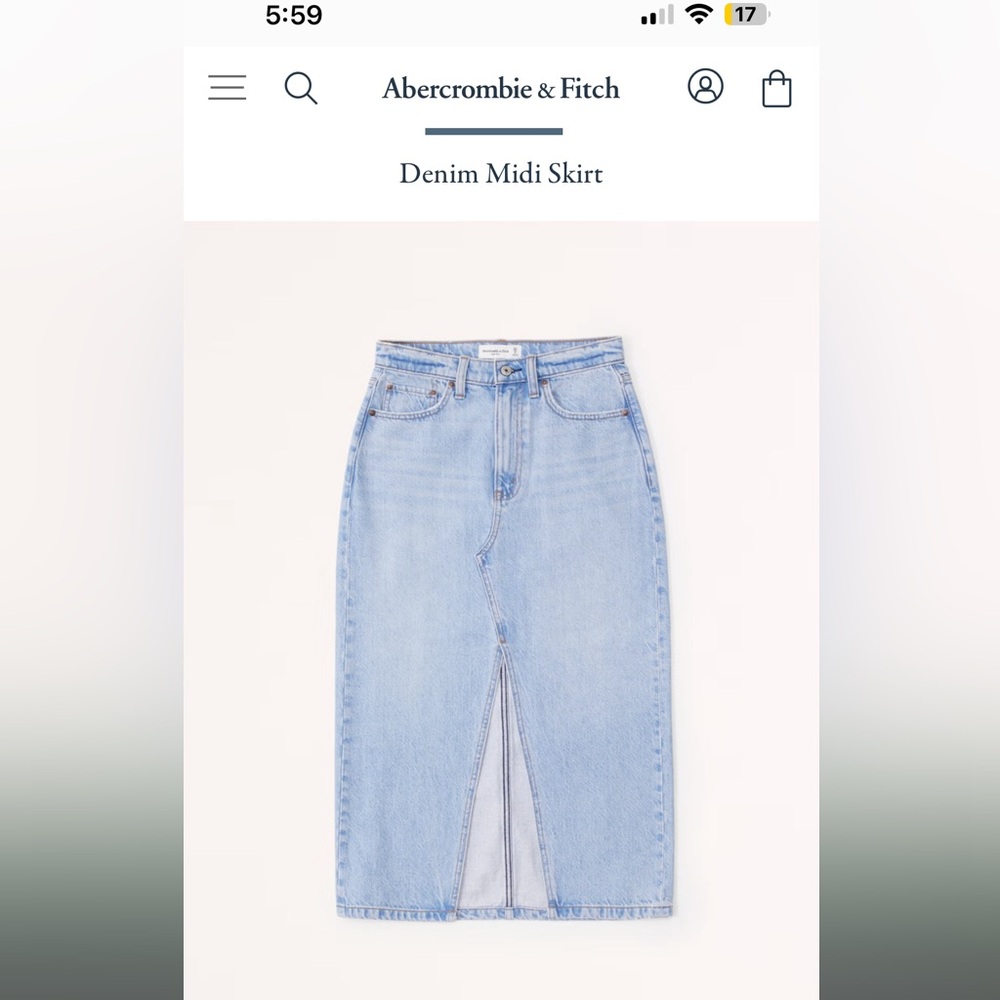 Abercrombie & Fitch denim high rise skirt